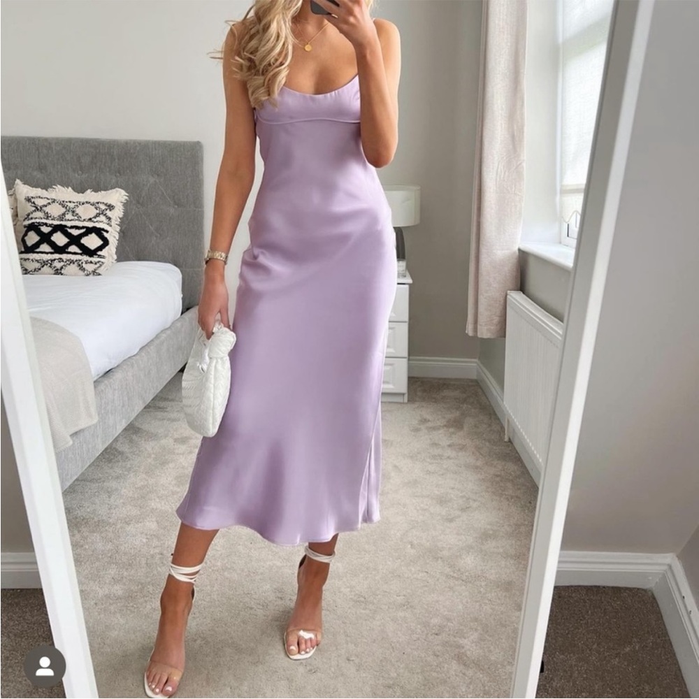 Zara purple satin dress